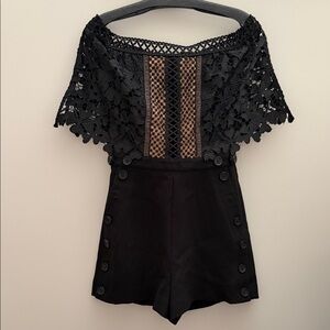 Self-Portrait Black Lace playsuit black NWT